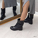 Шкіряні зимові напівчобітки на невеликому підборі 36-41, фото 9