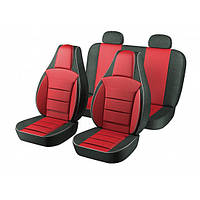 Чехлы на сиденья авто Lanos полный комплект PILOT красные кожзам+ткань