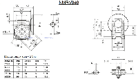 Мотор-редуктор NMRV 040 (i=50, 60,) (обороты 28, 23.3 соотв.) с электродвигателем 0.18 кВт 1500 об.