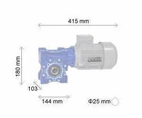 Мотор-редуктор NMRV 063 (i=20, 25) (обороты 71, 56, соотв.) с электродвигателем 1,1 кВт 1500 об