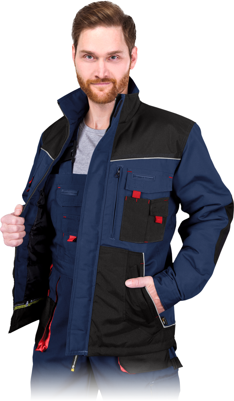 Куртка захисна утеплена Lebber&Hollman FORMEN LH-FMNW-J GBC синьо-чорно-червона, фото 1
