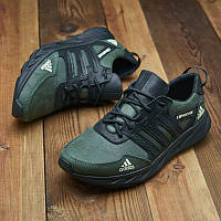 Кроссовки мужские кожаные Adidas Climacool Olive-Black