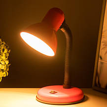Настільна рожева лампа на гнучкій ніжці під лампу Е27 офісна/для школяра Sirius TY-2203B (рожева), фото 3