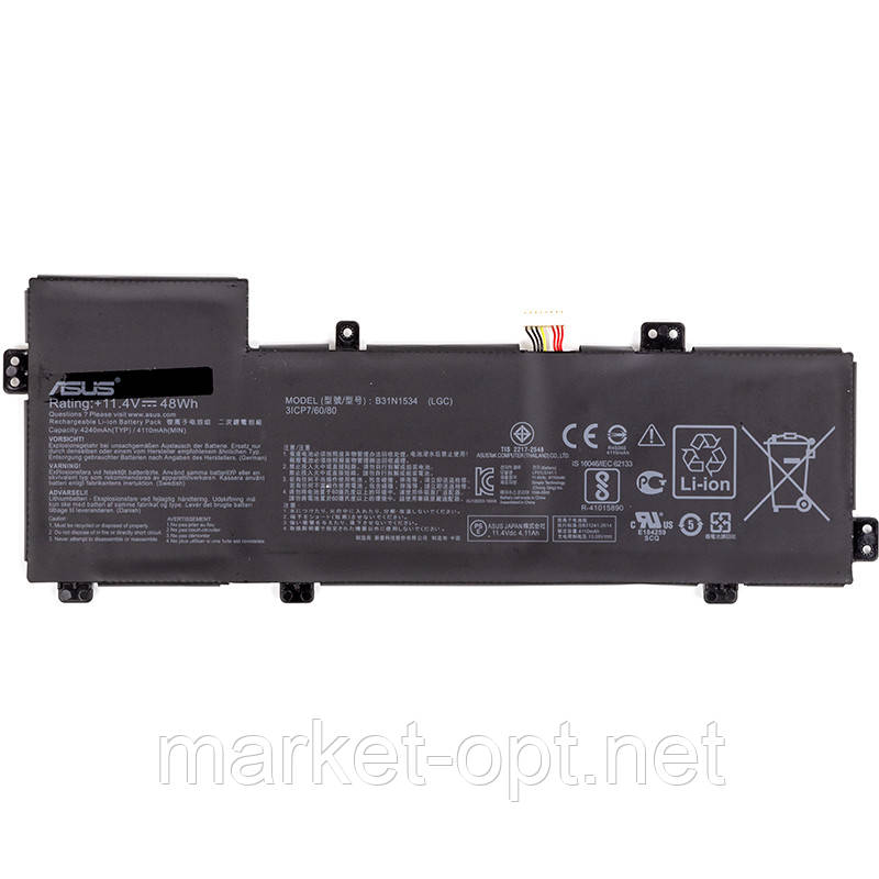 Акумулятор PowerPlant для ноутбуків ASUS Zenbook UX510 (B31N1534) 11.4V 4240mAh, фото 1