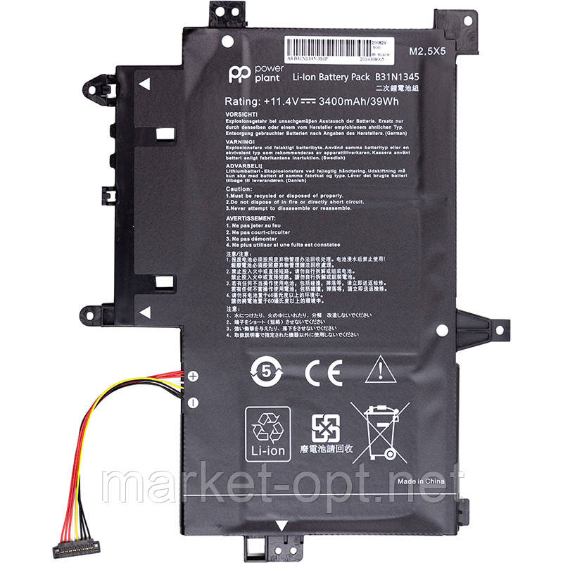Акумулятор PowerPlant для ноутбуків ASUS Transformer Book Flip TP500L (B31N1345) 11.4V 3400mAh