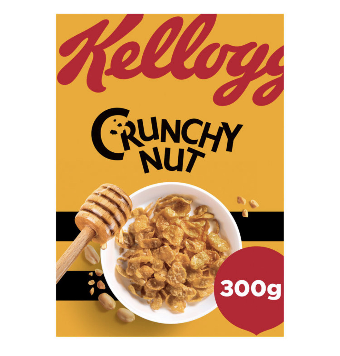 Kellogg’s Crunchy Nut Кукурузні пластівці з медом і арахісом 300g, фото 1