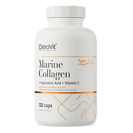 Колаген Marine Collagen with Hyaluronic Acid and Vitamin C OstroVit 120 капсул