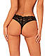 Мереживні стрінги Obsessive Donna Dream crotchless thong XL/2XL Black, відкритий доступ  18+, фото 3