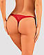 Мереживні стрінги Obsessive Lacelove thong XL/2XL Red, низька посадка  18+, фото 3