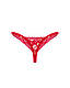 Мереживні стрінги Obsessive Lacelove thong XL/2XL Red, низька посадка  18+, фото 5