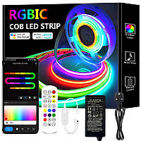 Светодиодная лента TTWAY RGBIC COB 5 м, светодиодная лента Wi-Fi RGB COB, светодиодная лента COB