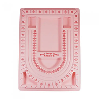 Доска планшет для сборки бус браслетов 32,7х24 см 3 ряда Розовый
