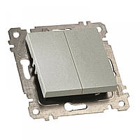 МЕXАНІЗМ ВИМИКАЧА 2 КЛ, 10А, ГВ.МЕX., RITA, MUTLUSAN, "СРІБЛО"