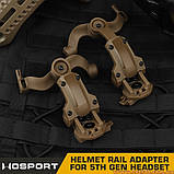 2шт Адаптер чебурашка для кріплення активних навушників на шолом FAST ARC FMA Helmet Rail кронштейн чебурашки на каску ФАСТ Олива, фото 6
