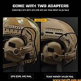 2шт Адаптер чебурашка для кріплення активних навушників на шолом FAST ARC FMA Helmet Rail кронштейн чебурашки на каску ФАСТ Олива, фото 3