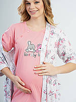 Комплект для мам-годувальниць з нічної сорочки та халата Vienetta 1115250724 бірюзовий M