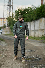 Військовий тактичний комплект Terra анорак + штани хакі з липучками |