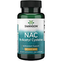 N-Ацетилцистеїн Swanson Premium NAC N-Acetyl Cysteine 600 мг 100 капсул