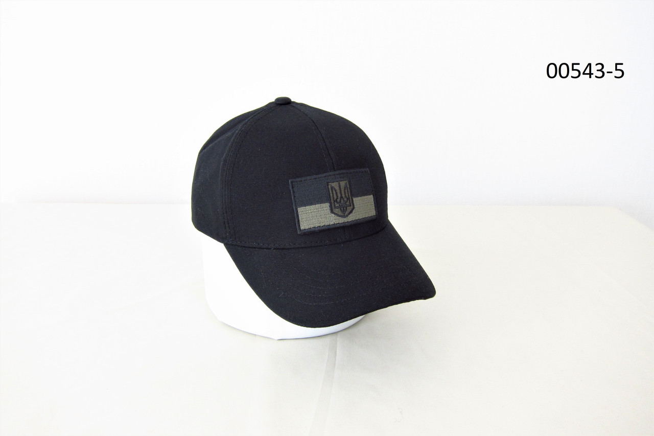 Кепка бейсболка чорна котонова з прапором України DAVANI 00543-5