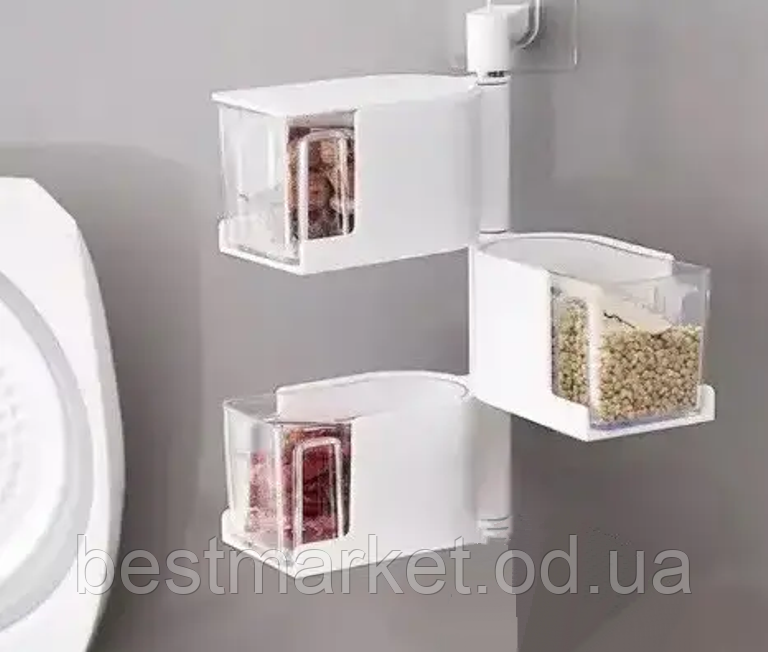 Полиця для Спецій Настінна з Поворотними Контейнерами