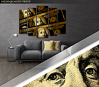 Модульна картина Poster-land у вітальню спальню Золоті долари Art-274_5 ( 80х118см ) Poster TS, код: 6501922