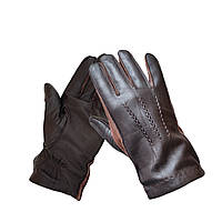 Шкіряні коричневі чоловічі рукавички Pitas 1035