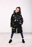 Підліткова зимова куртка на дівчинку від 12 років Модне тепле пальто пуховик для підлітків дівчат - зима 140, фото 4