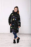 Підліткова зимова куртка на дівчинку від 12 років Модне тепле пальто пуховик для підлітків дівчат - зима 140, фото 5