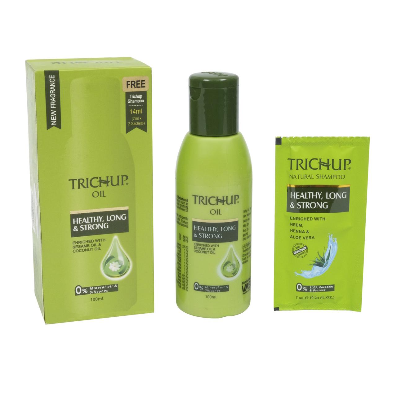 ОЛІЯ ДЛЯ ВОЛОССЯ ТРІЧУП 100 МЛ. ВАСУ, HAIR OIL TRICHUP HEALTHY LONG & STRONG 100ML. VASU, фото 1