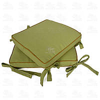 Villa Grazia Premium Набор подушек для стульев London зеленый с горчичным кантом 40см