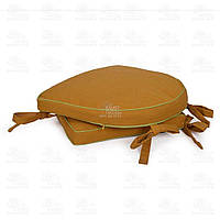 Villa Grazia Premium Набор подушек для стульев Nicole горчичный с зеленым кантом 40см