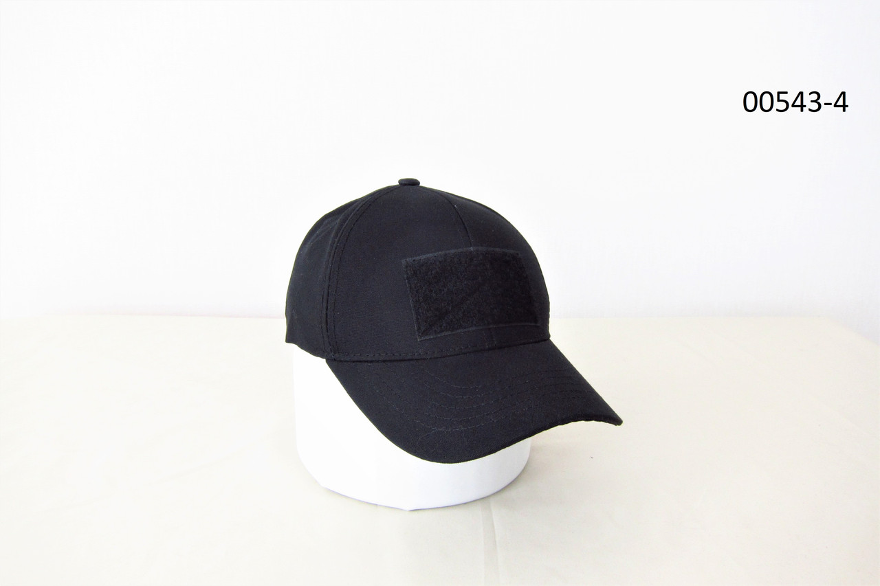 Кепка бейсболка чорна котонова з липучкою під шеврони DAVANI 00543-4