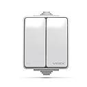 Вимикач накладний 2-клавішний сірий VIDEX BINERA IP65 VF-BNW12-G, фото 2