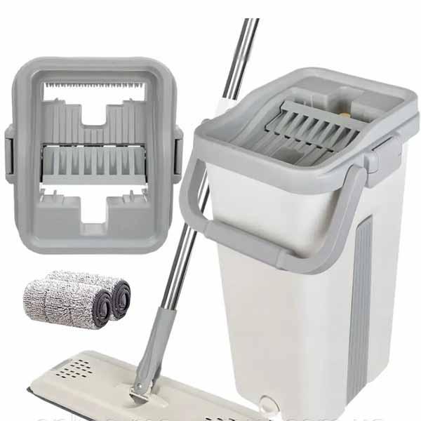 Швабра-ледар з відром комплект Scratch Cleaning Mop 8л з автоматичним віджиманням
