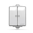 Вимикач накладний 2-клавішний з підсвічуванням сірий VIDEX BINERA IP65 VF-BNW12L-G, фото 2