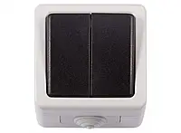 Вимикач LUXEL Debut 2-кл IP54 6503