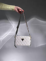 Женская сумка клатч Guess Zippy Snapshot White (белая) KIS17068 стильная модная вместительная для девушки
