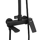 Набір сантехніки Kroner KRP Graz – SCH063, душова стійка із чорним квадратним змішувачем у комплекті, фото 4