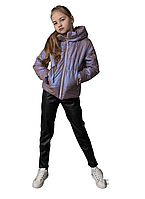 Модная детская куртка для девочки весна осень размеры 140-158