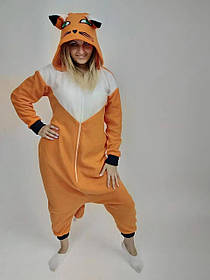 Кігурумі жіноча піжама з флісу Лисиця лисичка (зріст 181-187 см.) помаранчевий розмір 50 XL