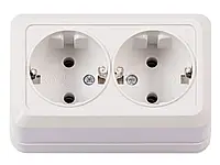 Розетка LUXEL Опера 2-я з/к накладна 2008 білий