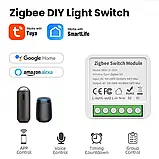 Реле 2-х два канали Tuya Smart Life ZigBee 3.0 двоканальне реле в підрозетник MINI-2CH дзвінковий вимикач, фото 2