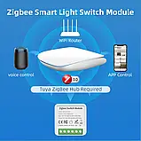 Реле 2-х два канали Tuya Smart Life ZigBee 3.0 двоканальне реле в підрозетник MINI-2CH дзвінковий вимикач, фото 4