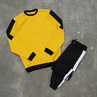 Спортивный костюм мужской желтый бирюзовый | осенний весенний демисезонный | Свитшот + Брюки