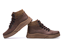 Мужские теплые зимние стильные ботинки из натуральной кожи и меха Ecco 41