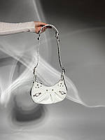 Женская сумка клатч Balenciaga Le Cagole XS Shoulder Bag White (белая) KIS99043 шикарная стильная подарочная