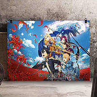 Металлический плакат Мастера Меча Онлайн "Персонажи №3" | Sword Art Online