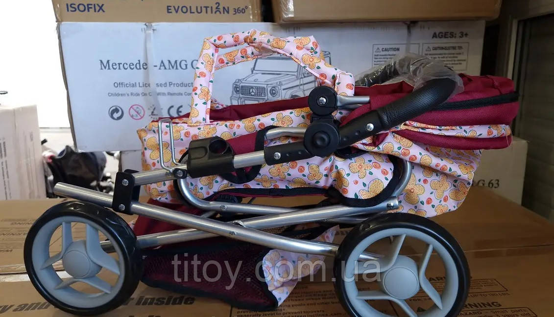 Детская Коляска, игрушечная коляска для куклы 9346 Квіточка - фото 3 - id-p1848034898