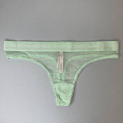 Трусики Стрінги Victoria's Secret Logo Thong Panty Салатові, М