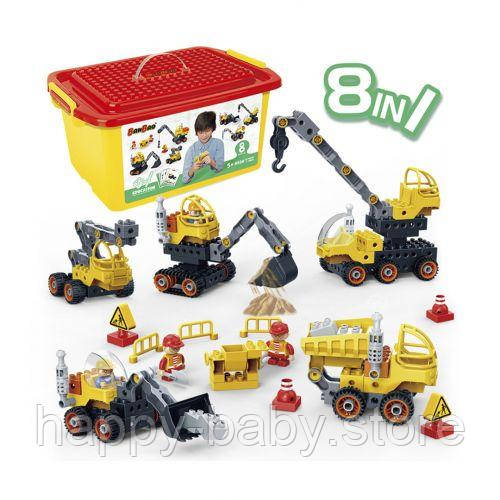 Конструктор "Наука: Набір будівельної техніки 8 в 1", 93 елементи, фото 1